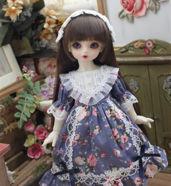 Blue Cute BJD Dress for 1/3, 1/4, 1/6 BJD, MSD, Blythe Dolls