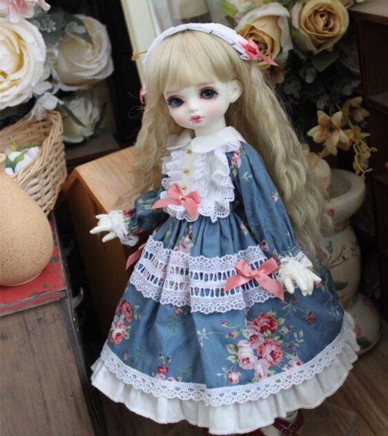 Blue Cute BJD Dress for 1/3, 1/4, 1/6 BJD, MSD, Blythe Dolls