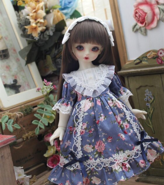 Blue Cute BJD Dress for 1/3, 1/4, 1/6 BJD, MSD, Blythe Dolls