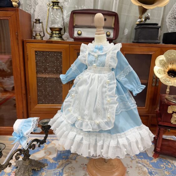 Blue Pearl Dress for 1/3, 1/4, 1/6 BJD Dolls with Headband