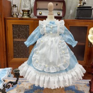 Blue Pearl Dress for 1/3, 1/4, 1/6 BJD Dolls with Headband