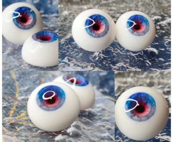 Custom Blue Resin Doll Eyes for BJD – Realistic Toy Eyes (8mm to 24mm)