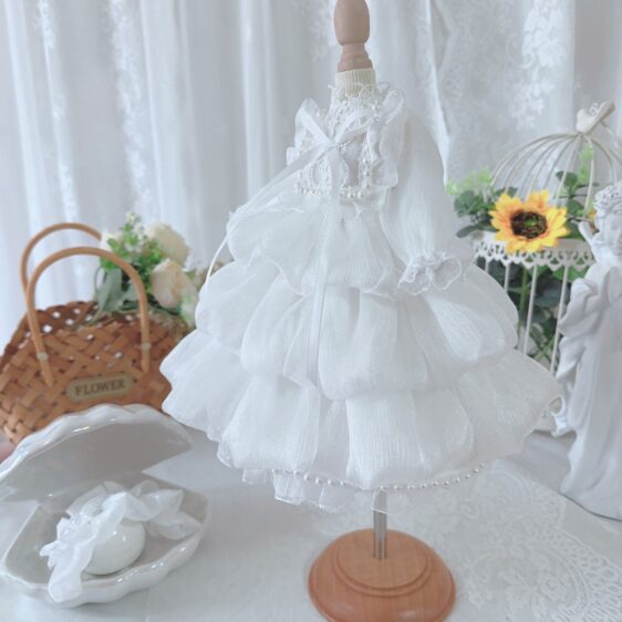 Elegant White Dress for 1/3 1/4 1/6 BJD & Blythe Dolls – Fashion Doll Clothing