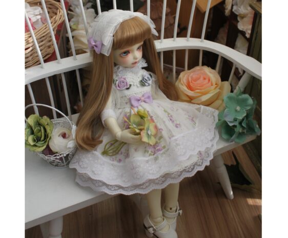 Flower BJD Dress with Headband for 1/3, 1/6, 1/4 Dolls – Fashion Doll Clothes