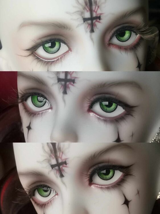 Green BJD Doll Eyes with Color Circle – Realistic Resin Eyes for Dolls