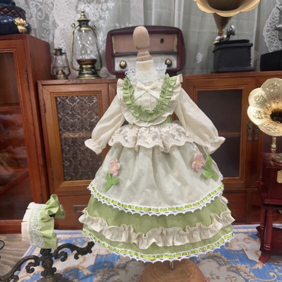 Green BJD Princess Dress for 1/3, 1/4, and 1/6 Dolls