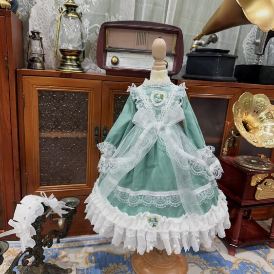 Green BJD Princess Dress for 1/3, 1/4, and 1/6 Dolls