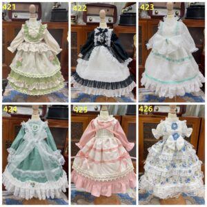 Green BJD Princess Dress for 1/3, 1/4, and 1/6 Dolls