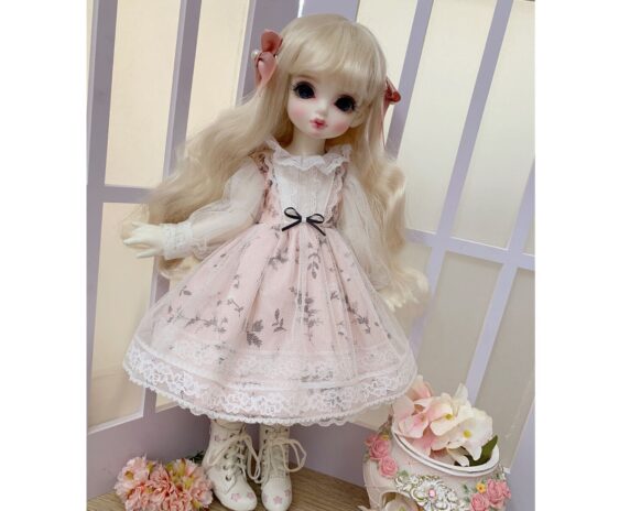 Handmade Lolita Dress for Blythe & BJD Dolls (1/6, 1/4, 1/3) with Hair Accessories