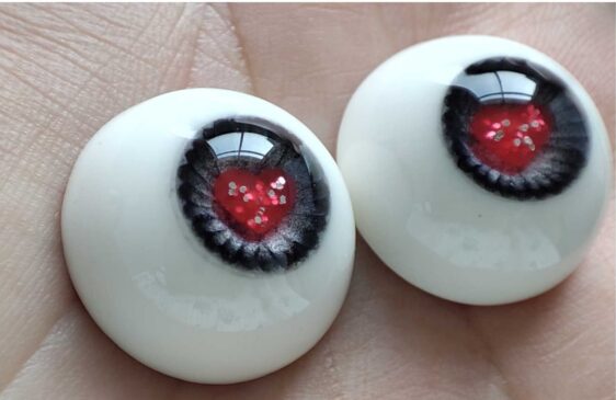 Heart Shaped Resin BJD Eyes – Realistic Safety Eyes for Dolls (8mm to 24mm)