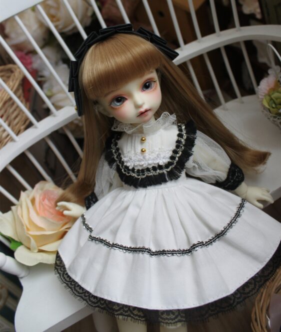 Blue BJD Dress with Headband for 1/3, 1/4, 1/6 Dolls – Fashion Doll Clothes - Image 5