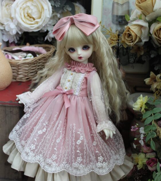 Pink Sweet Vintage Skirt Bjd Dress Blythe Dress 1/6 1/4 1/3 BJD Clothes - Image 3