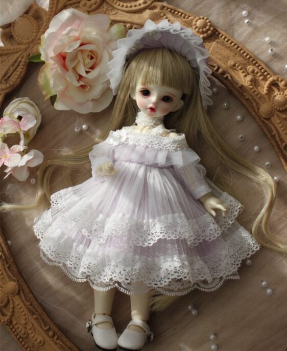 Pink Sweet Vintage Skirt Bjd Dress Blythe Dress 1/6 1/4 1/3 BJD Clothes - Image 5