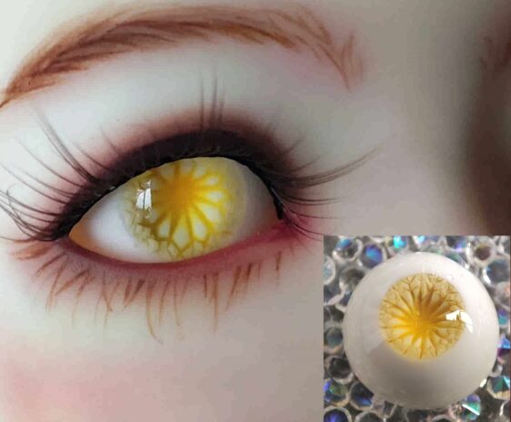 1/3 1/4 1/6 1/8 BJD Eyes Yellow Flower Realisitc Doll Eyes Resin Eyes