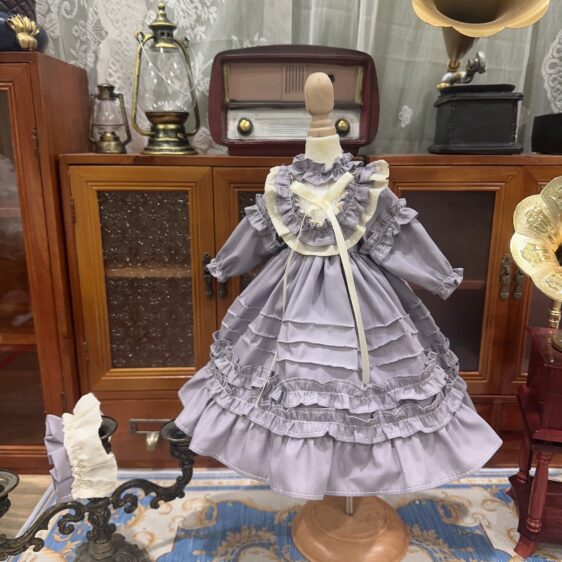 Black BJD Lolita Dress with Headband for 1/3, 1/4, 1/6  Blythe Dolls - Image 8