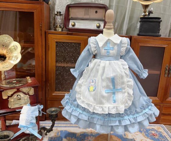 BJD Blue Cross Skirt Dress for Blythe, Smart Doll, ኤምኤስዲ, Minifee, ኤስዲ