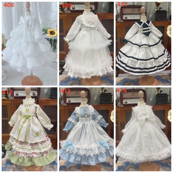 Princess Lolita Dress with Hairband for 1/3, 1/4, そして 1/6 BJD Blythe Dolls - Image 2