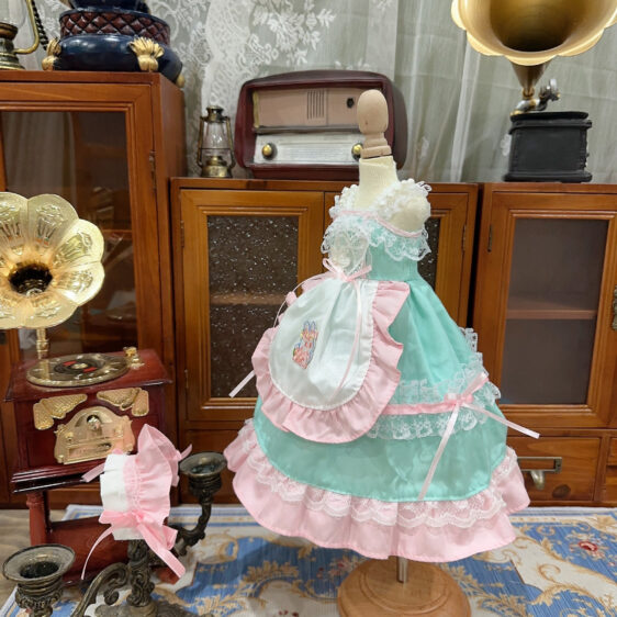 BJD Doll Chiffon Floral Dress & Hairband Set - Image 6