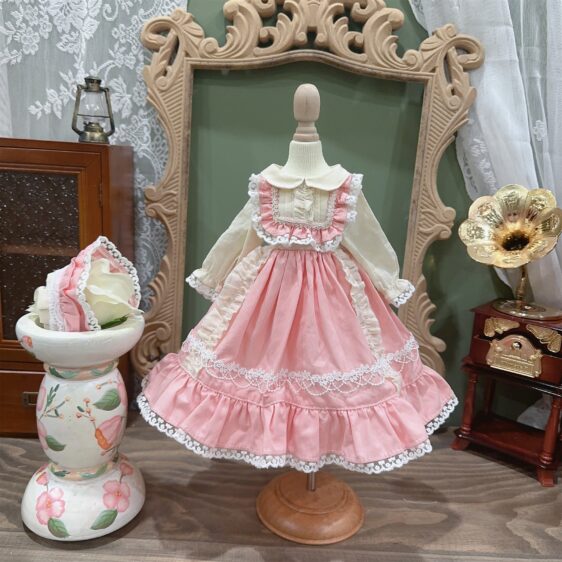 Lolita Princess Dress for 1/3 1/4 1/6 BJD & Blythe Dolls – With Hair Accessories - Image 4