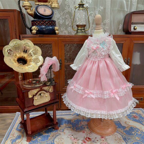 Lolita Princess Dress for 1/3 1/4 1/6 BJD & Blythe Dolls – With Hair Accessories - Image 6