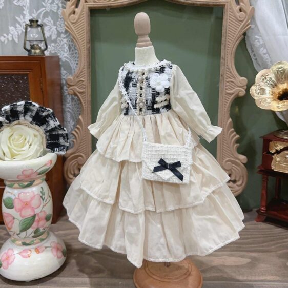 BJD Daily Wear Dress 1/3 1/4 1/6 Clothes Doll Dress Fashion Mdd Dress Clothing Outfits + Headband For MSD MDD Blythe Doll