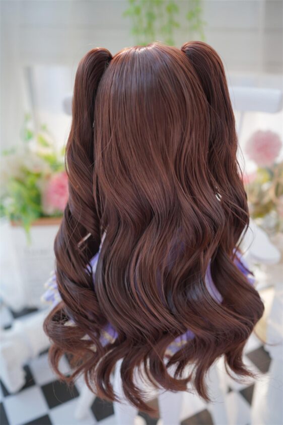 Knewland BJD Long Curly Wig with Double Tail - Wavy Doll Hair - Image 8