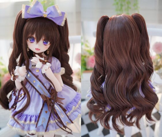 Knewland BJD Long Curly Wig with Double Tail - Wavy Doll Hair - Image 5