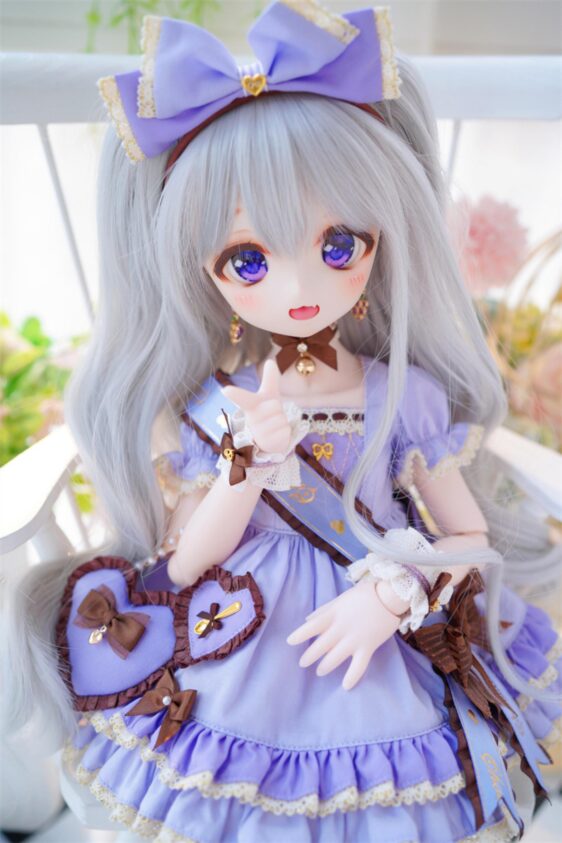 Knewland BJD Long Curly Wig with Double Tail - Wavy Doll Hair - Image 4