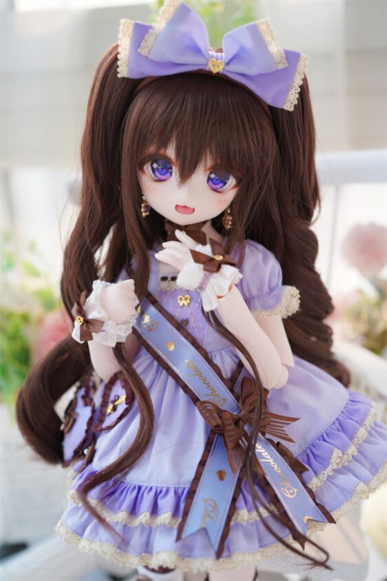 Knewland BJD Long Curly Wig with Double Tail - Wavy Doll Hair - Image 2