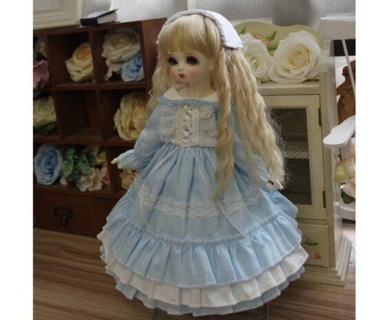 Light Blue Full Set BJD Clothes & Headdress – 1/3, 1/4, 1/6, Blythe, SD Dolls