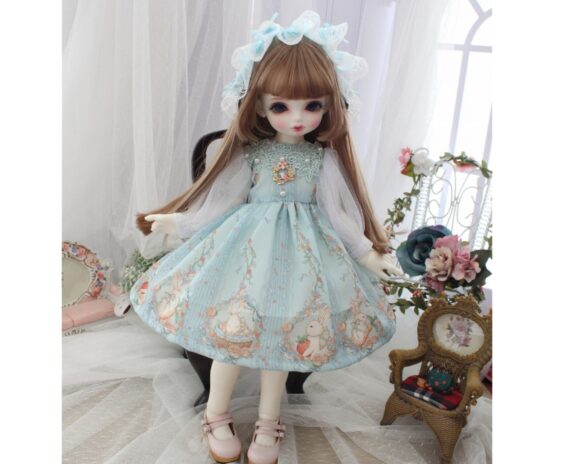 Lolita BJD Doll Dress for 1/6 1/4 1/3 Dolls, Blythe Dress with Accessories