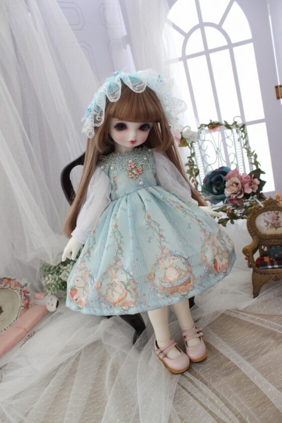 Lolita BJD Doll Dress for 1/6 1/4 1/3 Dolls, Blythe Dress with Accessories