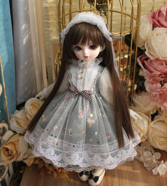 Lolita BJD Doll Dress for 1/6 1/4 1/3 Dolls, Blythe Dress with Accessories