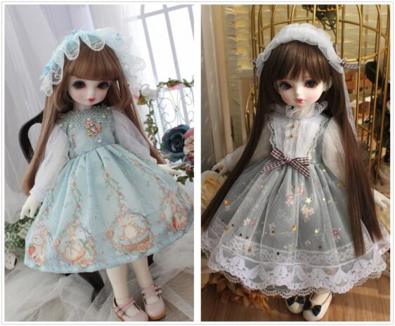 Lolita BJD Doll Dress for 1/6 1/4 1/3 Dolls, Blythe Dress with Accessories