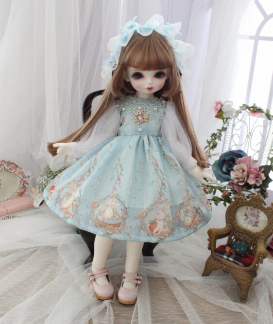 Lolita BJD Doll Dress for 1/6 1/4 1/3 Dolls, Blythe Dress with Accessories