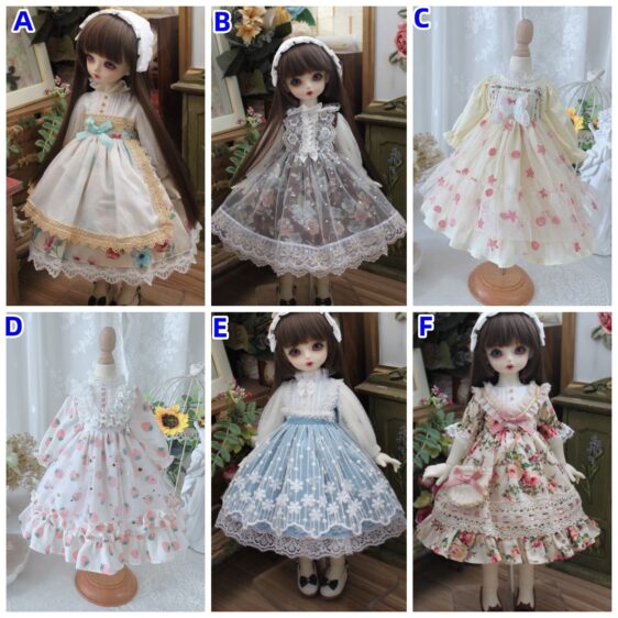 Lolita BJD Dress – Fashion Doll Clothes for 1/3, 1/4, 1/6, MSD, MDD, Blythe Dolls