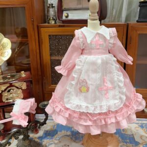 Pink Cross Skirt BJD Dress with Headband for 1/3, 1/4, ja 1/6 Blythe Dolls