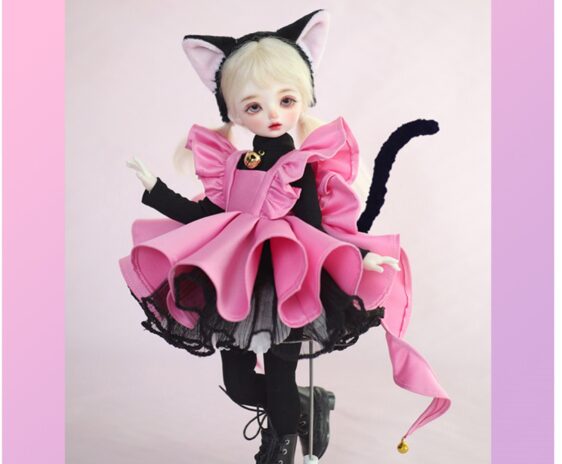 Pink Doll Dress for BJD, Blythe & SD Dolls – 1/6, 1/4, 1/3, MSD Outfit