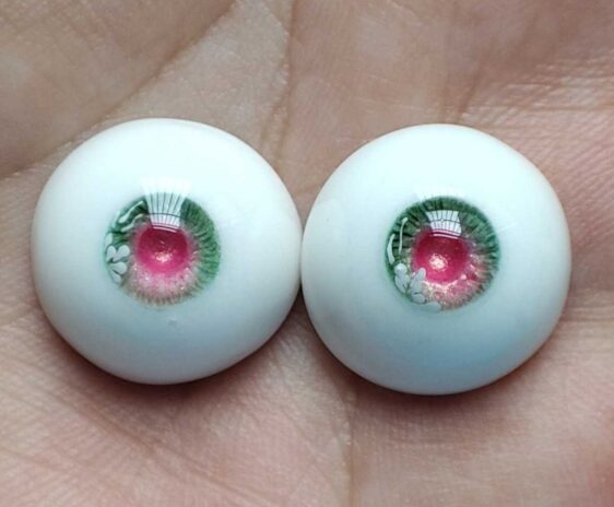 Pink & Green BJD Doll Eyes – Realistic Resin Eyes for Ball-Jointed Dolls