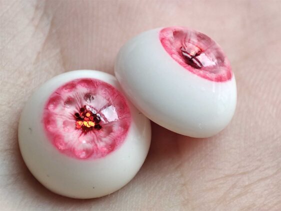 Pink Realistic BJD Resin Eyes for Ball Jointed Dolls (10mm-22mm)