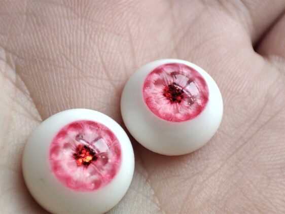 Pink Realistic BJD Resin Eyes for Ball Jointed Dolls (10mm-22mm)