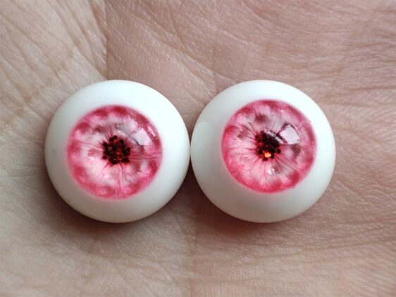 Pink Realistic BJD Resin Eyes for Ball Jointed Dolls (10mm-22mm)