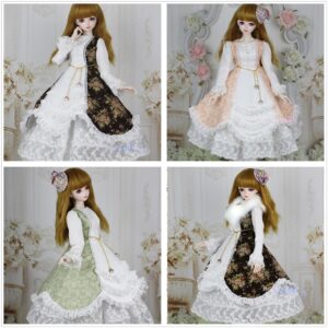 Princess Dress for 1/3 & 1/4 Bonecos BJD | Fashion Skirt & Acessórios