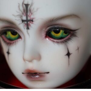 Resin BJD Eyes with Double Pupils - 14mm Green for Dolls