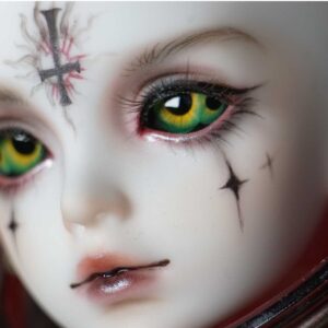 Resin BJD Eyes with Double Pupils - 14mm Green for Dolls