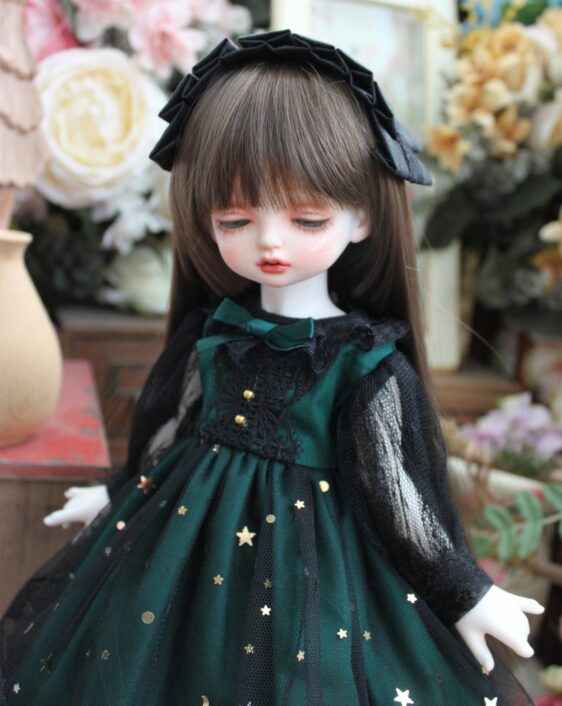 Starry Sky BJD Dress & Headband Set for 1/3, 1/4, 1/6 BJD, MSD, MDD, Blythe Dolls