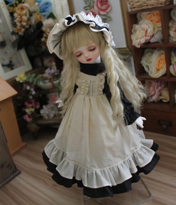 Vintage BJD Palace Dress & Headband Set for 1/3, 1/4, 1/6 BJD, MSD, MDD, Blythe Dolls