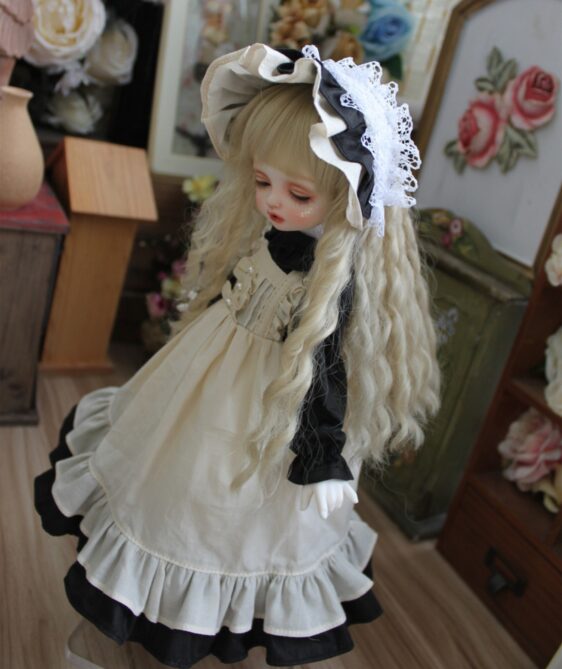 Vintage BJD Palace Dress & Headband Set for 1/3, 1/4, 1/6 BJD, MSD, MDD, Blythe Dolls