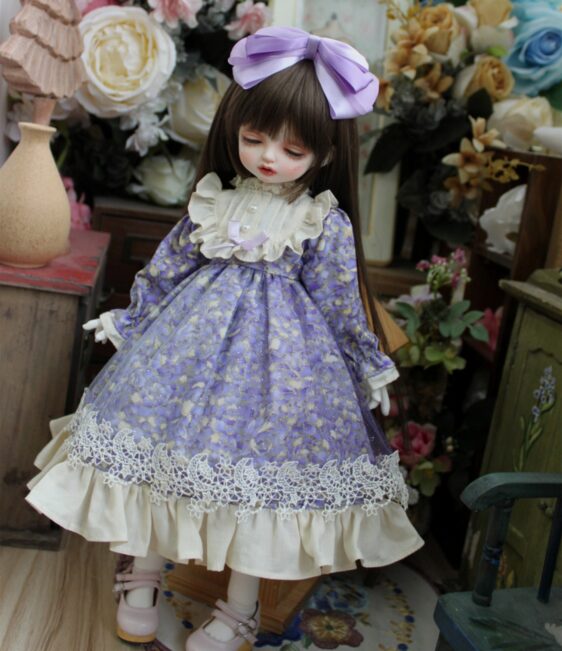 Vintage BJD Palace Dress & Headband Set for 1/3, 1/4, 1/6 BJD, MSD, MDD, Blythe Dolls