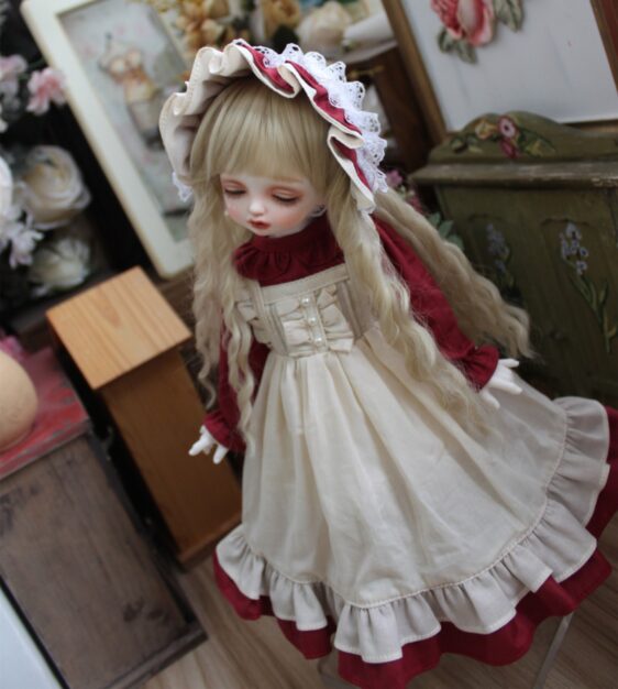 Vintage BJD Palace Dress & Headband Set for 1/3, 1/4, 1/6 BJD, MSD, MDD, Blythe Dolls